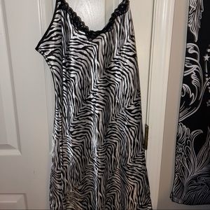 zebra print slip dress